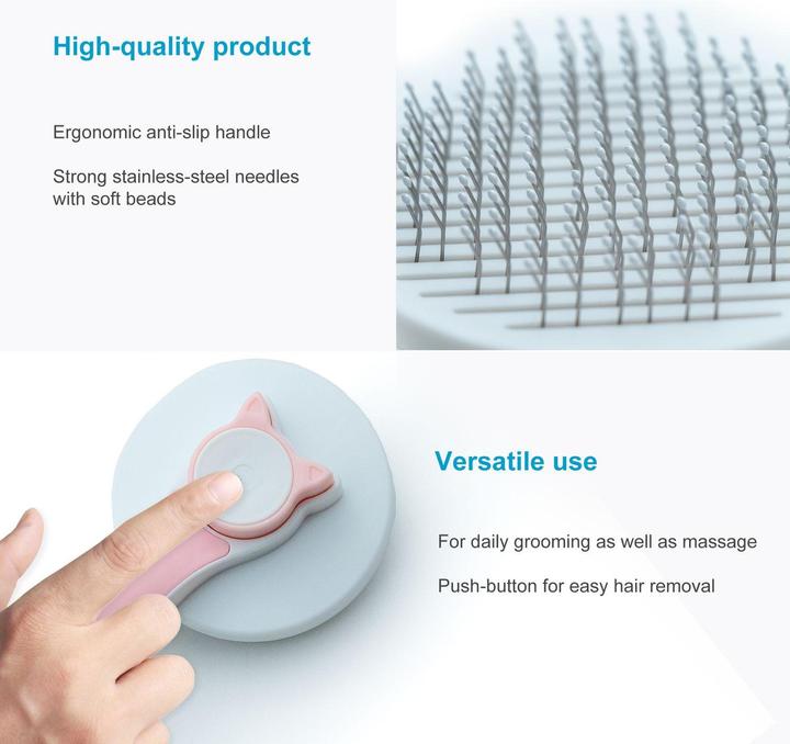 Actual product image Intirilife Cat brush Dog brush self-cleaning (Cat, Dog)
