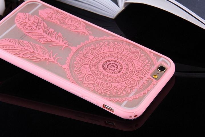 Actual product image König Design Apple iPhone 6 / 6s Mobile Cover Mandala Case Protective Cover Motif Dreamcatcher Pink (Apple iPhone 6)