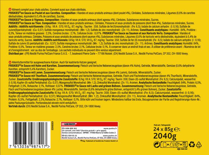 Immagine prodotto Friskies In salsa (Adulto, 24 pz., 2040 g)