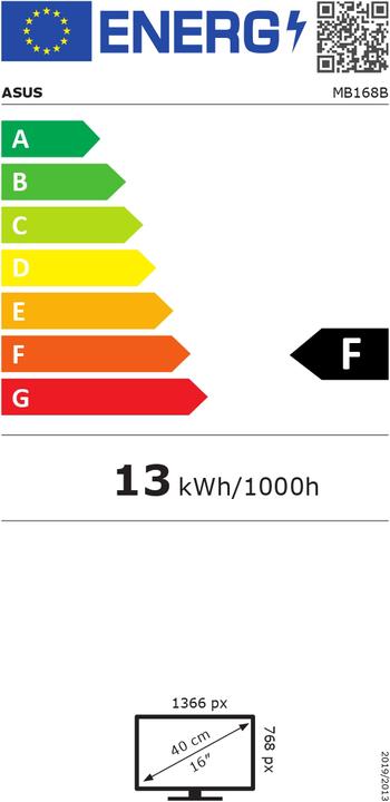 Energie-Label ASUS Mb168b (1366 x 768 Pixel, 16")