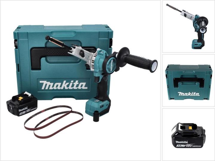 Image du produit Makita DBS 180 F1J Lime à bande sans fil 18 V 9 x 533 mm Brushless + 1x batterie 3,0 Ah + Makpac - sans (Ponceuse à bande)