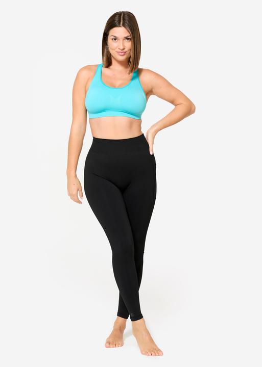 Image du produit Kalenji Sport-BH Bustier Damen nahtlos Schwimmerrücken mittlerer Halt - türkis (L)