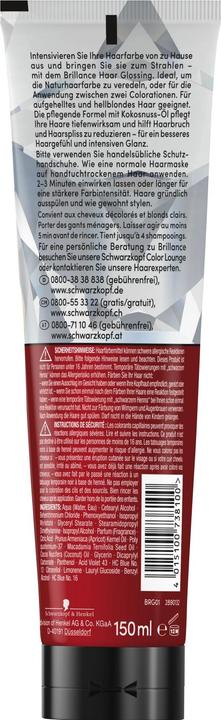 Image du produit Schwarzkopf Brillance Brillance Hair Gloss Pearl, traitement éclatant, avec effet anti-jaunissement, conditions profondes (Blond froid)