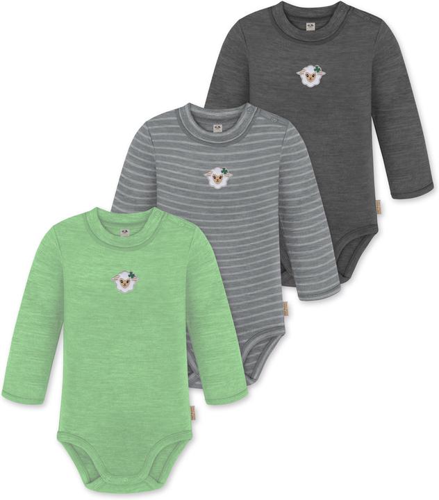 Normani 3er Pack Baby Merino Langarmbody „Tuai" - 9403
