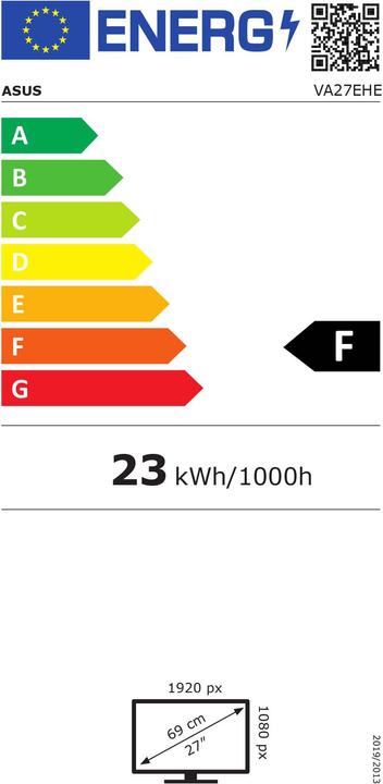Label énergétique ASUS VA27EHE (1920 x 1080 pixels, 27")