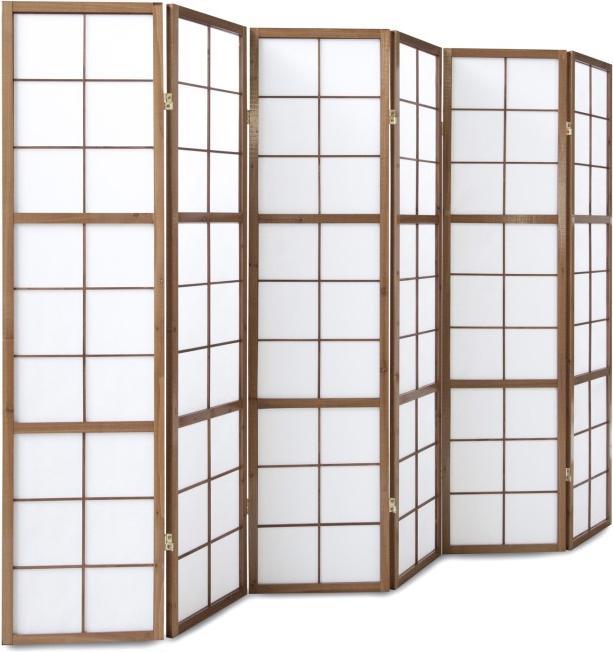 Immagine prodotto Homestyle4u Paravento a 6 pannelli divisorio Shoji tabacco