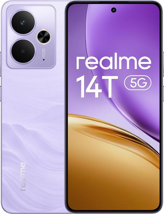 Actual product image realme 14T 5G 8GB 256GB Lightning Purple (256 GB, Lightning Purple, 6.67", SIM + eSIM, 50 Mpx, 5G)