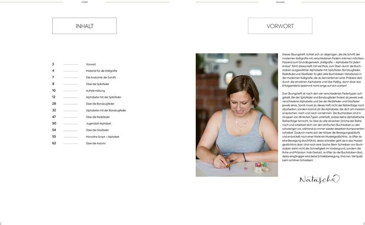 Produktbild Kalligrafie Alphabete – Das praktische Übungsheft (Deutsch, Natascha Safarik, 2021)