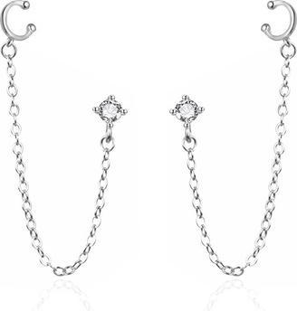 Agato - Modern silver earrings AGT-E041PW-EC (Silber)