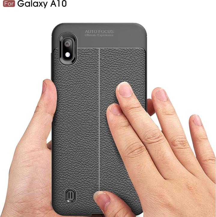 Actual product image Screenguard Samsung Galaxy A10 Case Leather Design TPU Cover (Samsung Galaxy A10)