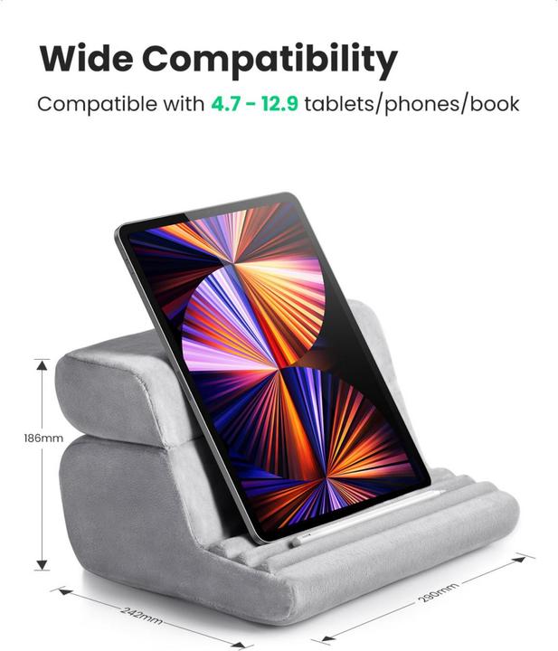 Actual product image Ugreen velor foldable tablet phone stand gray (60646 LP473)