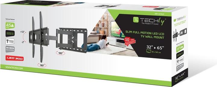Immagine prodotto Techly Staffa per display LCD - Nero - Dimensioni schermo: 81.3-165.1 cm (32"-65") (Muro, 65", 50 kg)
