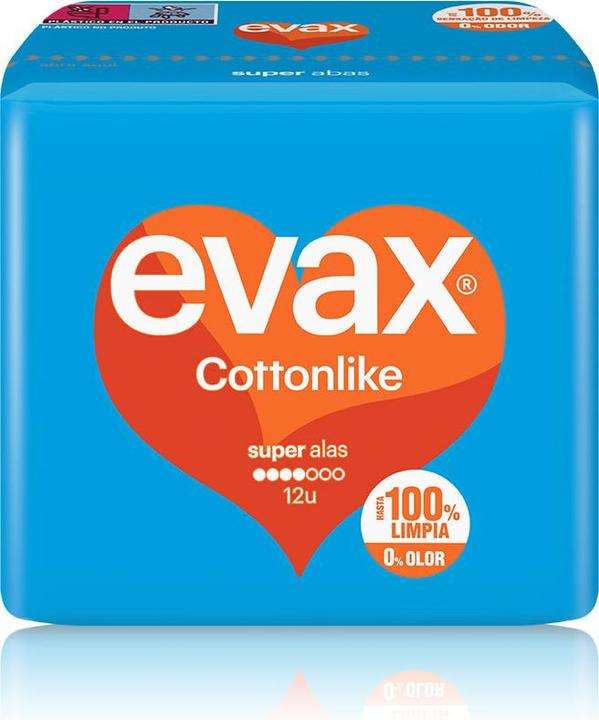 Produktbild Evax COTTONLIKE compresas super alas 12 uds (12 x, Damenbinden)