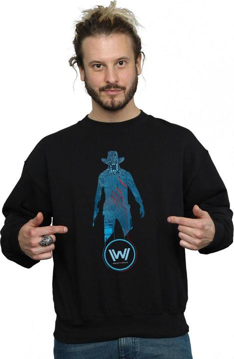 Actual product image Westworld Mens Digital Man In Black Sweatshirt (L)