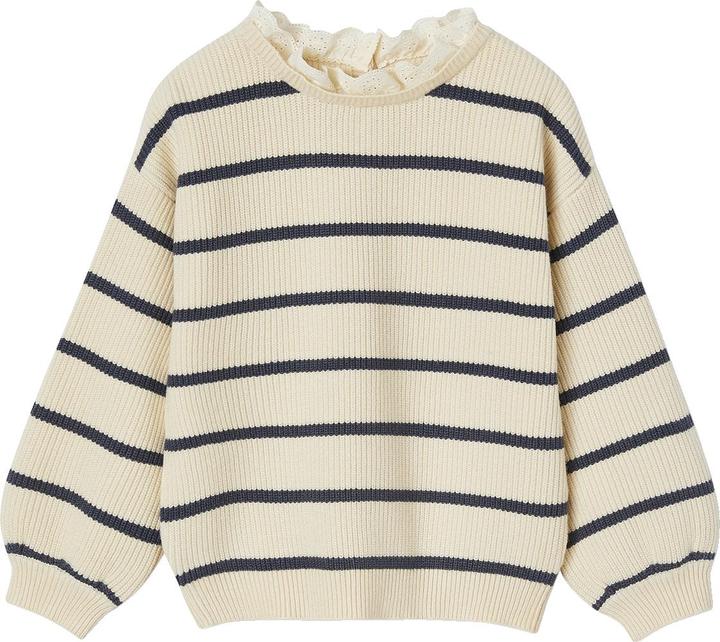 Actual product image Vertbaudet Mädchen Pullover mit Volantkragen, Capsule Collection MAMA, TOCHTER & BABY Oeko-Tex (110)
