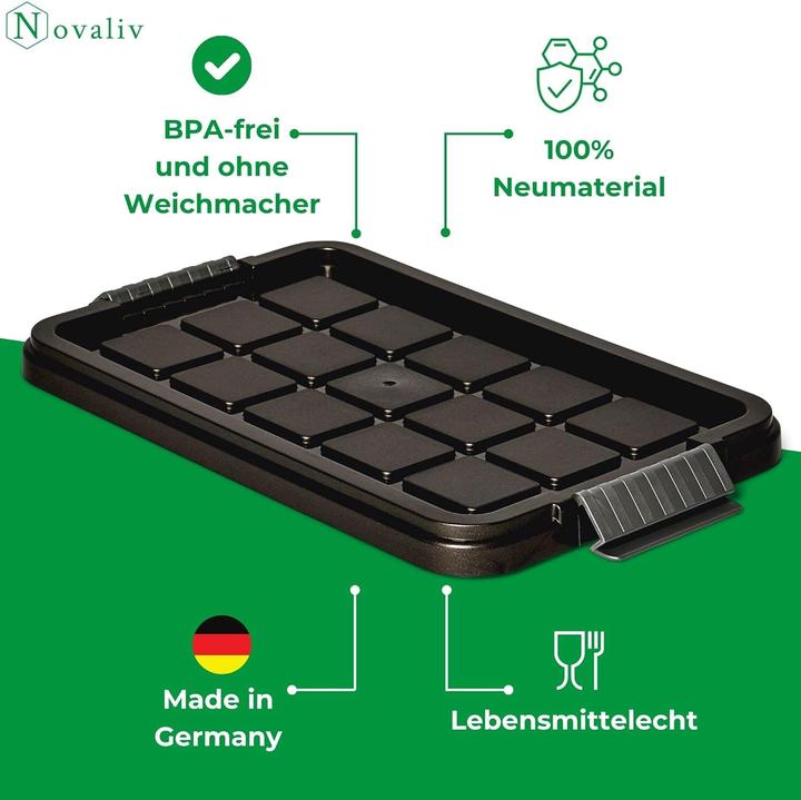 Produktbild Novaliv 3x Ersatzdeckel 15 Liter mit Clipverschluss 41x29 cm Antrazit (41 x 29 cm, 15 l)