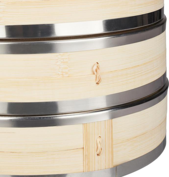 Actual product image Relaxdays Bamboo steam cooker (24 cm, Plant materials)