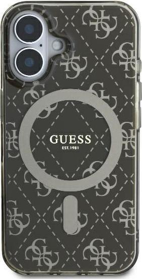 Actual product image Guess GUHMP16SH4DTEW iPhone 16 6.1" brązowy/brown hardcase IML 4G Background MagSafe (Apple iPhone 16)