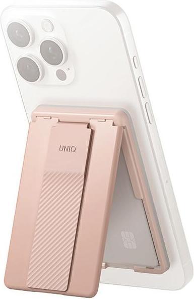 Uniq Heldro ID magnetyczny portfel z podpórką i opaską różowy/blush pink