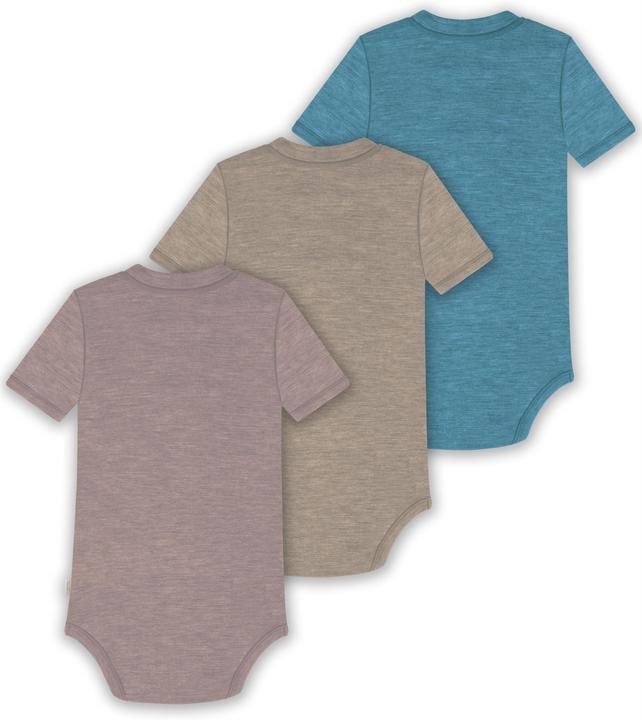 Actual product image Normani Set of 3 baby merino short-sleeved body "Tihoi" - 9323 (86)