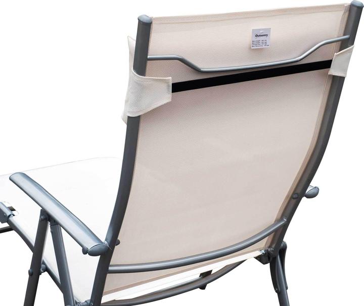 Image du produit Outsunny Chaise longue de jardin avec coussin (180 cm)