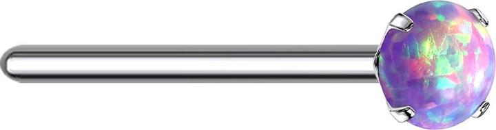 Produktbild Star Piercing Nasenstecker biegen silber Opal violett gefasst (Titan G23, ohne Messing)
