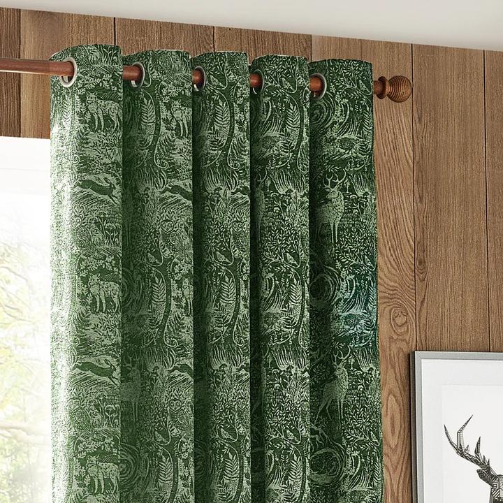 Actual product image Furn Winter Woods Chenille Animals Eyelet Curtains (229 x 183 cm)