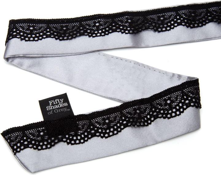Actual product image Fifty Shades of Grey Play Nice Satin & Lace Collar & Nipple Clamps - Black