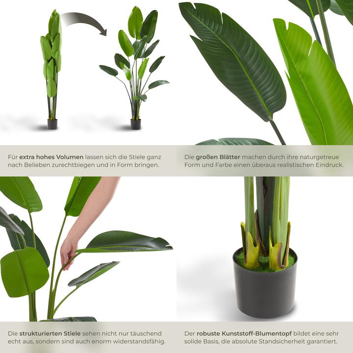 Actual product image tectake Artificial bird of paradise tree Tropic, lifelike (180 cm)