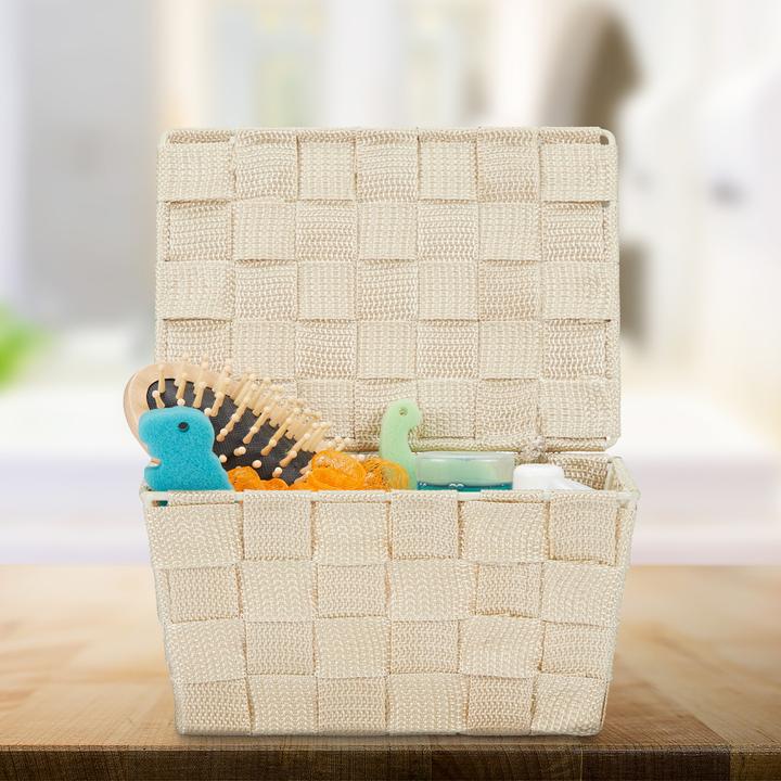 Actual product image Relaxdays Storage Basket, Lidded (1 x, 19.5 x 14.5 x 10.5 cm)