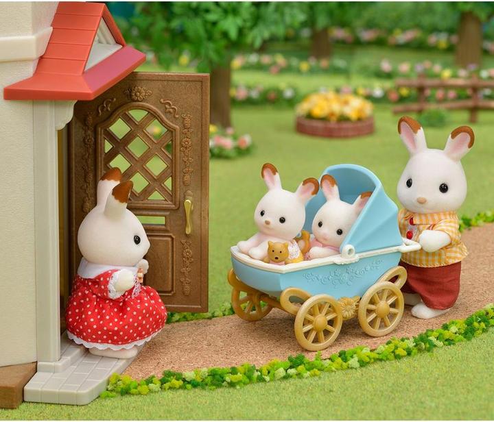 Actual product image Sylvanian Families Chocolate Rabbit Twin Babies & Pram