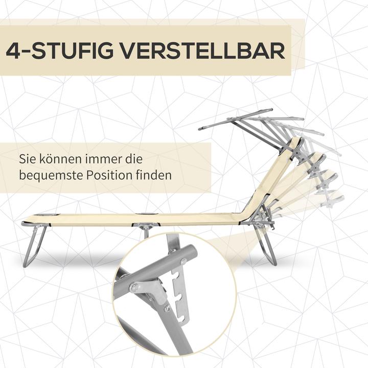 Image du produit Outsunny Bain de soleil avec protection solaire (187 cm)