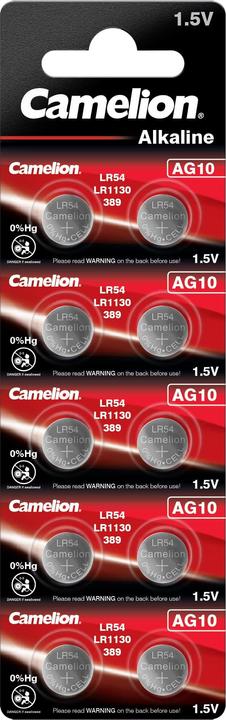 Immagine prodotto Camelion Pile a bottone LR45 / AG10 in blister da 10 pezzi (10 pz., AG10, 80 mAh)