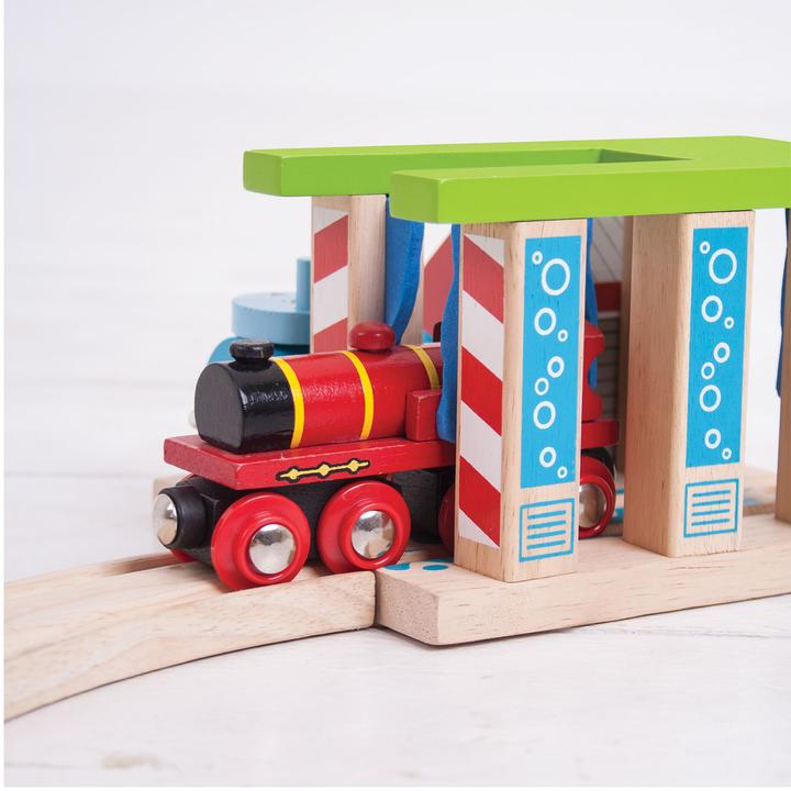 Immagine prodotto Bigjigs Sistemi di lavaggio delle rotaie in legno per treni