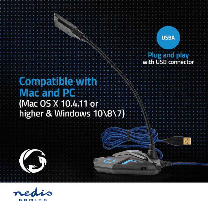 Actual product image Nedis Desktop Gaming Microphone GMICGU100BK