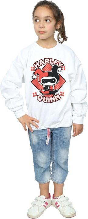 Actual product image Girls Chibi Harley Quinn Badge Sweatshirt (116)