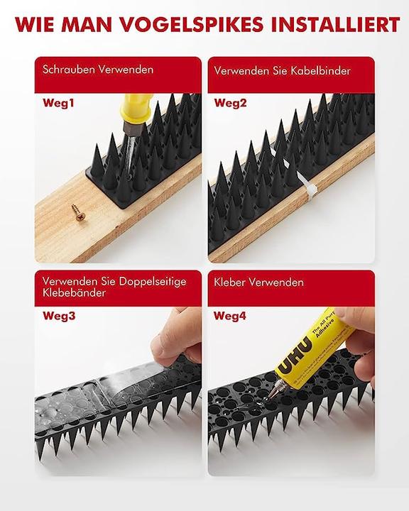 Actual product image Werkstein Bird Protection Pigeon Defence Spikes - Black (Set of 12)