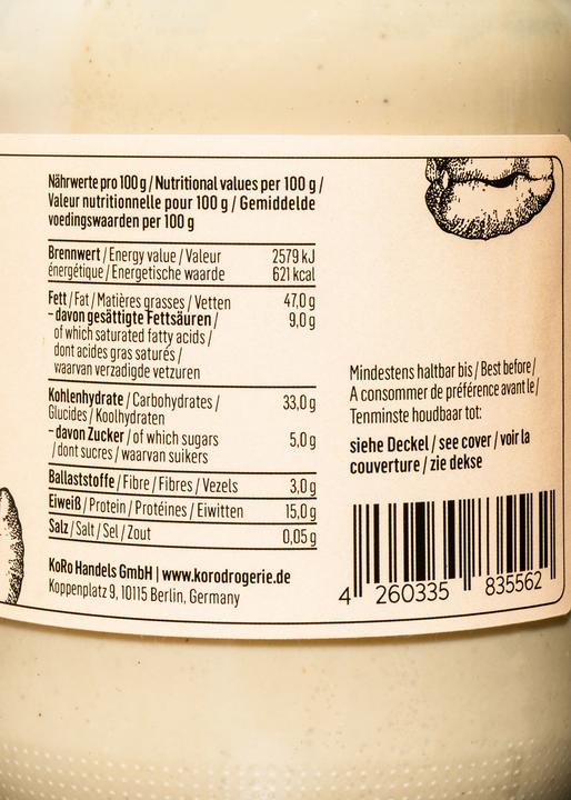 Nährwerte und Zutaten KoRo Cashewmus (500g) (500 g)