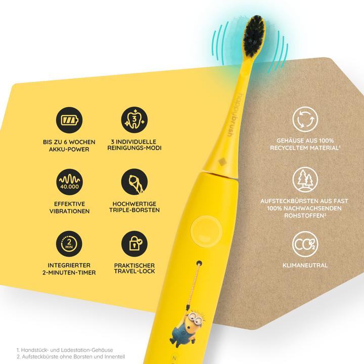 Produktbild happybrush Schallzahnbürste Minion ECO V3 (Schallzahnbürste)