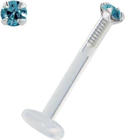 Produktbild Bijouteria Piercing für Lippe/Tragus (Bioplast, Silber 925, Swarovski Kristall)
