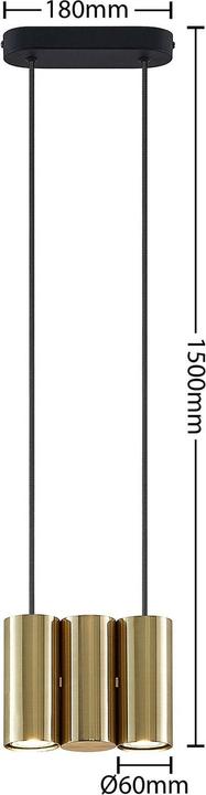 Immagine prodotto Lucande Cesur 3 lampada a sospensione Ottone (GU10)