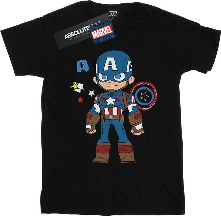 Actual product image Womens/Ladies Captain America Sketch Cotton Boyfriend T-Shirt (S)