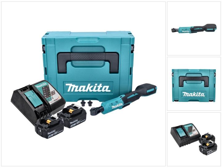 Makita DWR 180 RMJ Battery ratchet screwdriver 18 V 47.5 Nm 1/4" 3/8" + 2x battery 4.0 Ah + charger + (1/4")