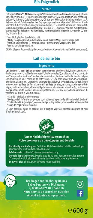 Energie-Label Holle Bio-Kindermilch (667 g, ab 12 Monaten)