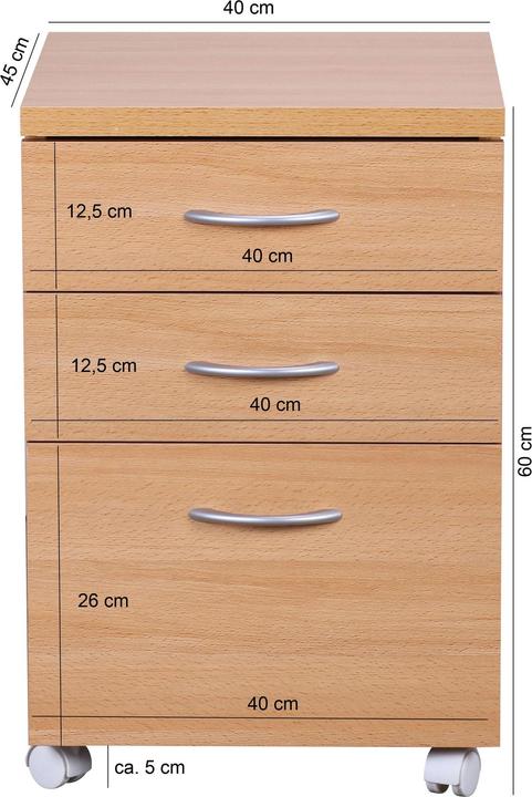 Produktbild FineBuy Rollcontainer (40 x 60 x 45 cm)