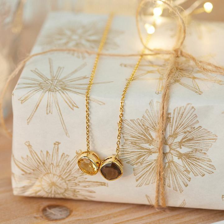 Actual product image Loberon Ovique gold necklace (925 sterling silver, Embellishment: Citrine gemstone)