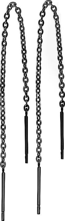 Produktbild Star Piercing Ohrstecker mit freifallende Kette schwarz (ohne Messing, Chirurgenstahl 316L)