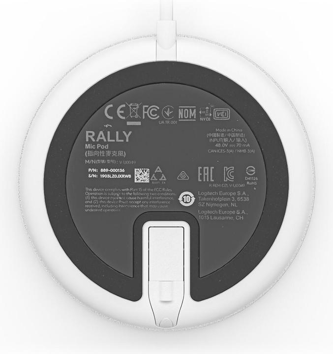 Actual product image Logitech Rally Mic Pod accessory for the Rally Ultra-HD ConferenceCam - OFF-WHITE - WW