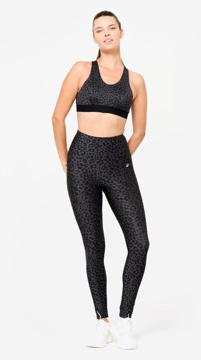 Produktbild Decathlon Sport-Bustier Damen Schwimmerrücken und Pads mittlerer Halt - schwarz/grau Leo (L)