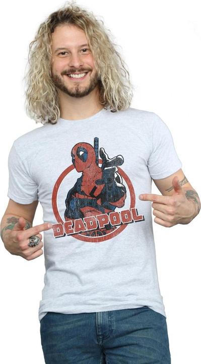 Actual product image Mens Deadpool Gun Finger T-Shirt (3XL)